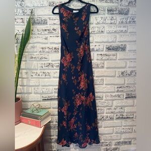 Reformation Prescott Dress Navy and Autumnal Rust 🍂